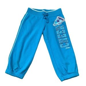 Justice Cheer blue Capri pant joggers | girls 8 | elastic ankles | cheerleader